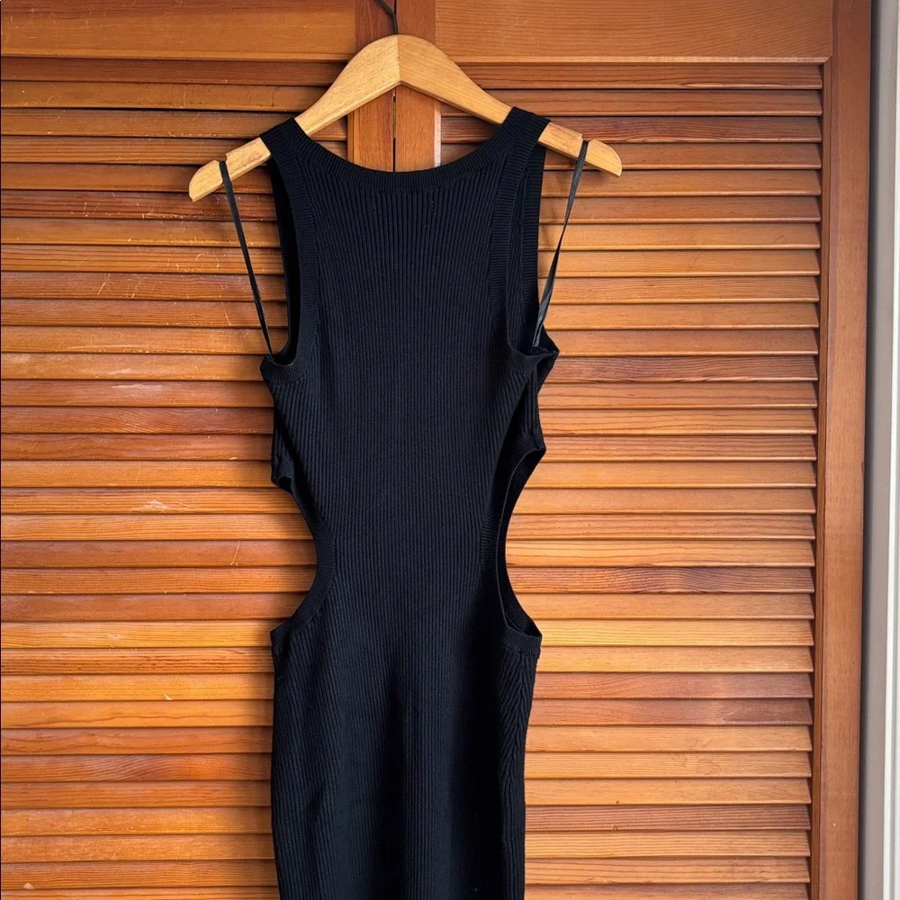 Abercrombie & Fitch  Black Cutout‎ Ribbed Tank Midi Dress Size M